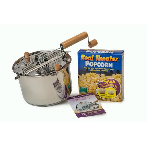 Whirley Pop 6 qt. Stainless Steel Stovetop Popcorn Popper with All-Inclusive (5-Pack)