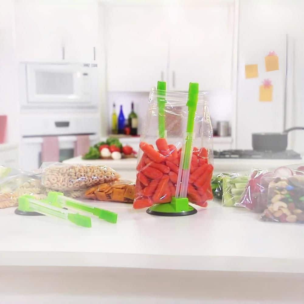 Esepony Plastic Baggy Rack Holder for Food Prep/Ziplock Bag Meal