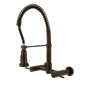 Concord 2-Handle Wall-Mount Pull-Down Sprayer Kitchen Faucet in Oil Rubbed Bronze