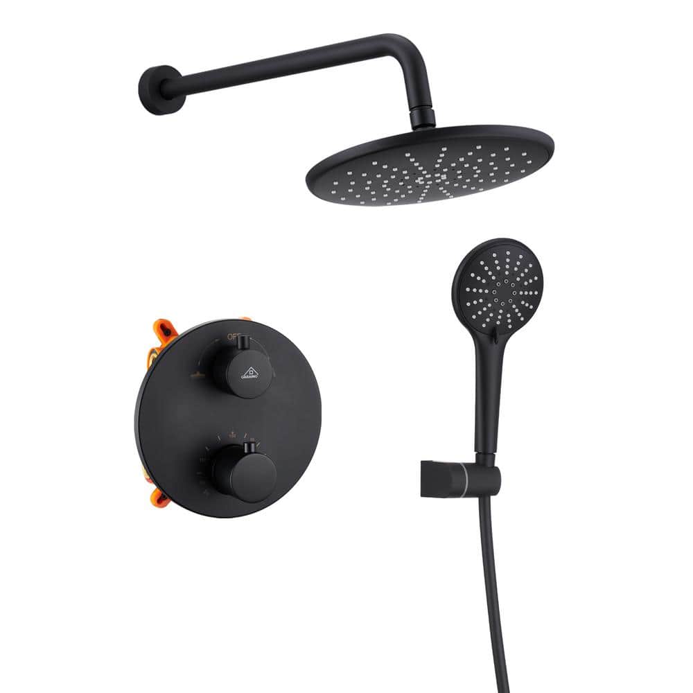 CASAINC 3Spray Patterns 9 in. Wall Mount Dual Shower Heads, Matte