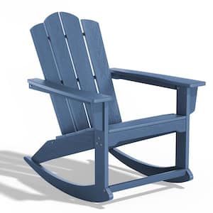 Classic Outdoor Plastic Rocking Chair in Navy