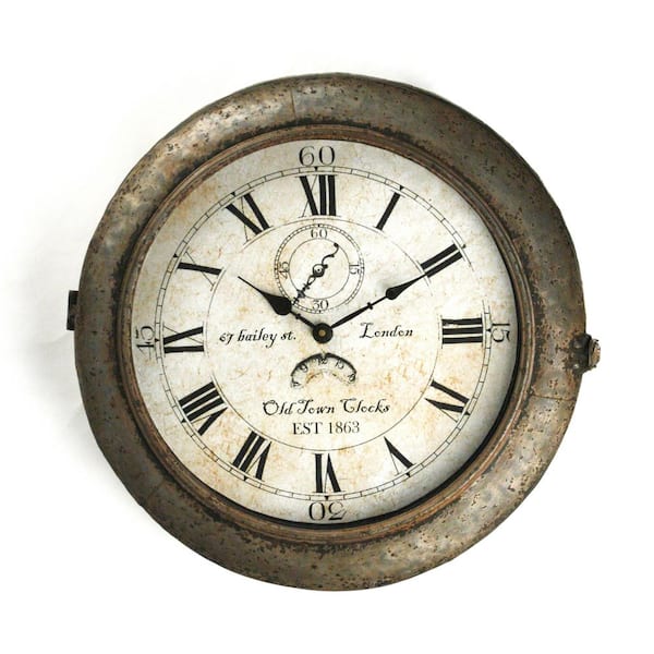 Zentique Rustic Iron Antique White Face Clock