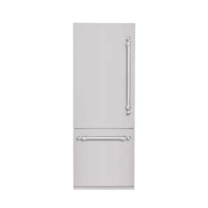 Classico 30 in. 16 CF TTL. Counter-Depth Built-in Bottom Mount Refrigerator, RH-Hinge in Stainless Steel W-Chrome Trim
