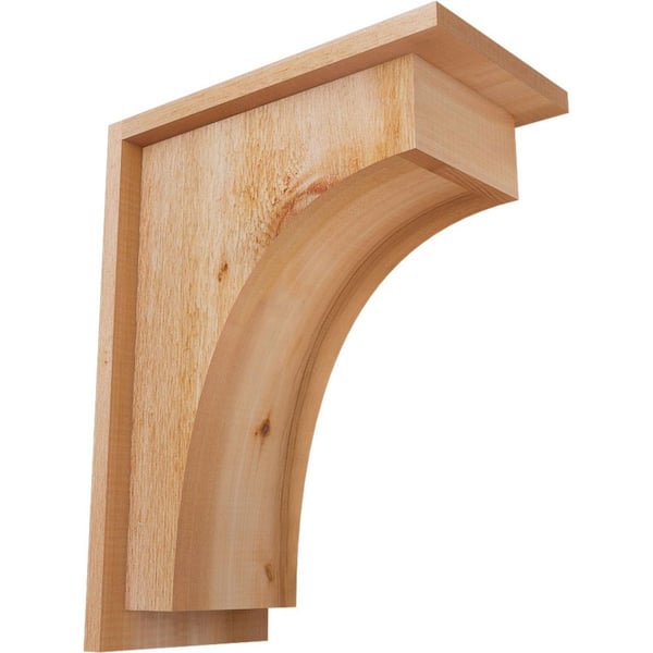 Ekena Millwork 8 in. x 14 in. x 18 in. Huntington Rough Sawn Western Red Cedar Corbel with Backplate