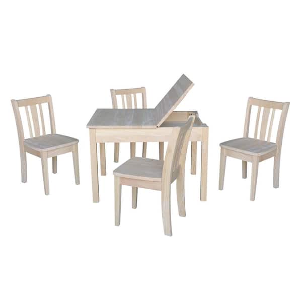 International Concepts Jorden Lift-top Storage 5-Piece Ready to Finish Kid's Table Set