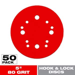 5 in. 80-Grit Hook and Lock ROS Sanding Discs