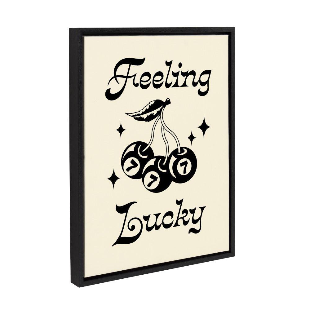 Feeling Lucky Black and White Canvas Sports Print, 18" x 24"