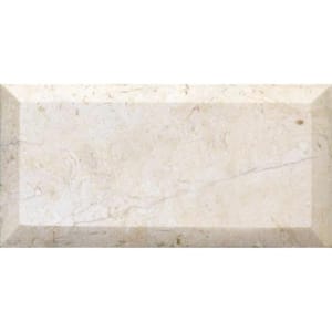 Beige and Yellow 3 in. x 6 in. Beveled Polished Marble Subway Floor and Wall Tile (5 sq. ft./Case)