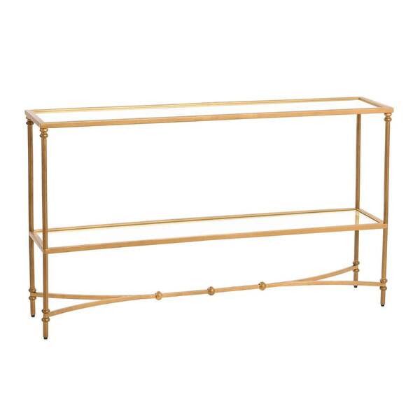 leona metal console table brass