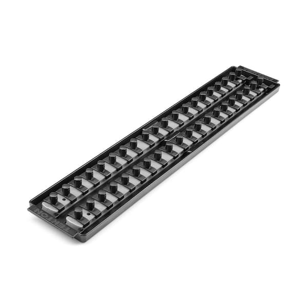 TEKTON 3/8 in. Drive 2-Rail Socket Organizer Set, Gray (40-Tool)