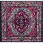 Bellagio Gray/Pink 5 ft. x 5 ft. Square Area Rug