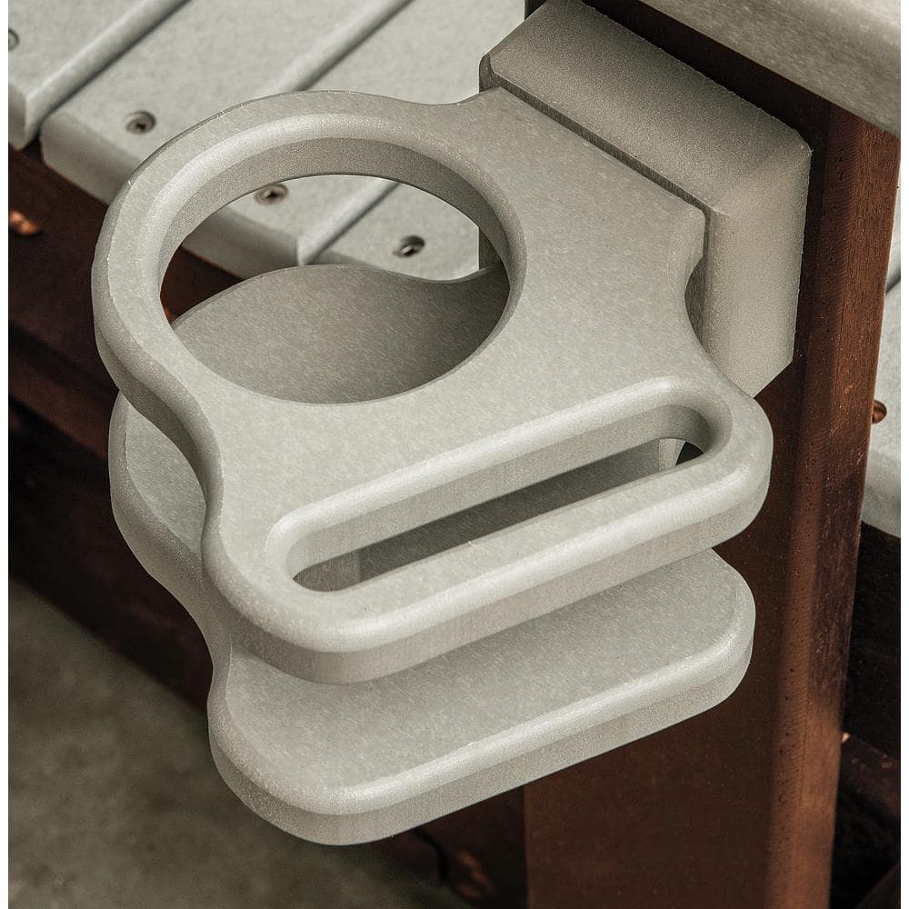 Weatherwood and Tudor Brown Outdoor Gliding Bench with Cupholders