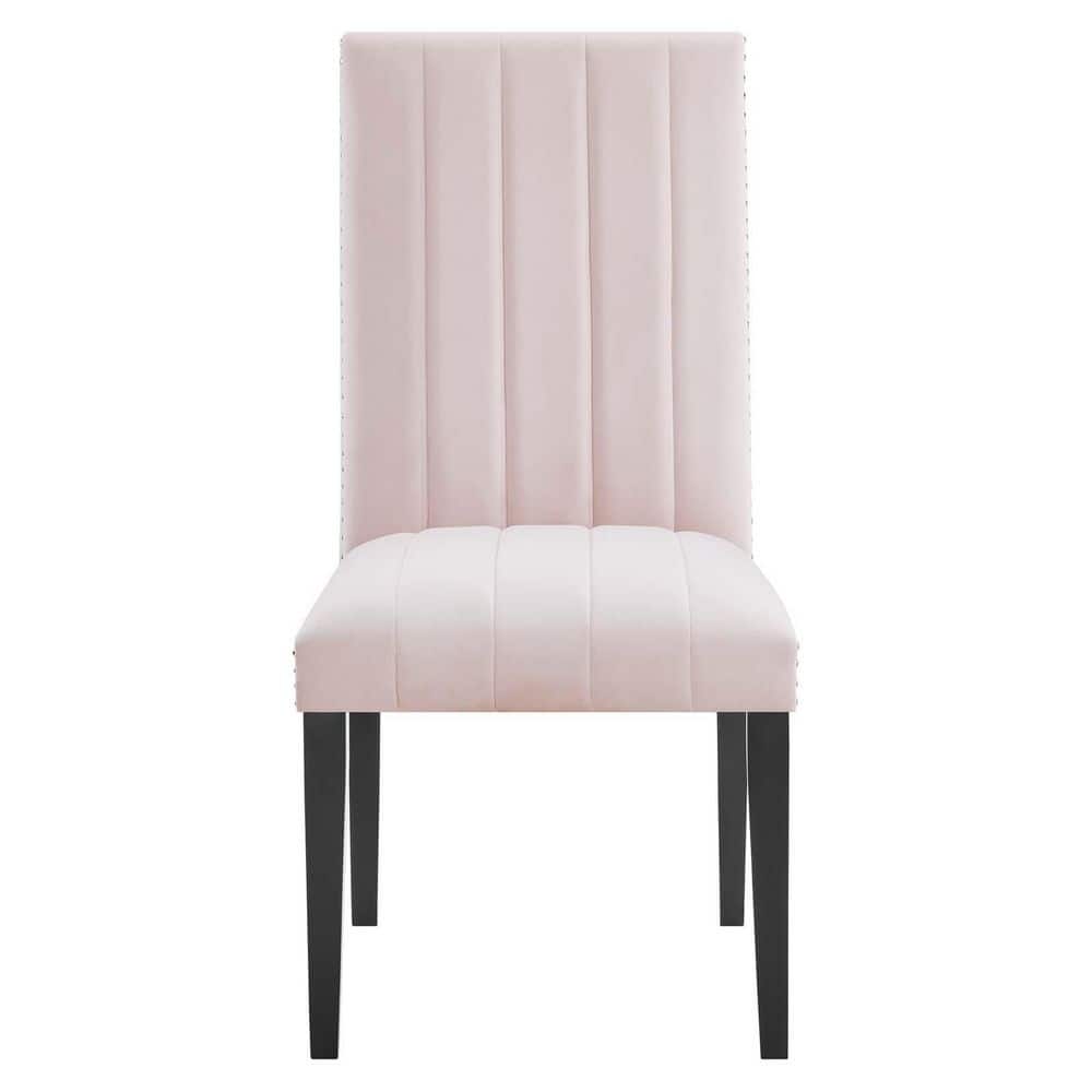 Luxe Modern Pink Velvet Upholstered Parsons Side Chair Set