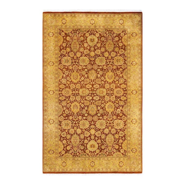 Mogul Traditional Orange 4 ft. 8 in. x 7 ft. 5 in. Oriental Area Rug