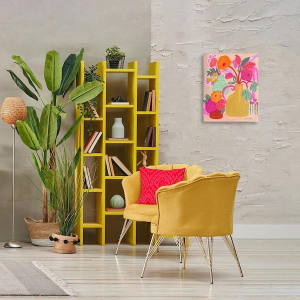 Bright Pink and Yellow Bouquet by Suzanne Allard Unframed Nature Graphic Art Print 20 in. x 16 in.