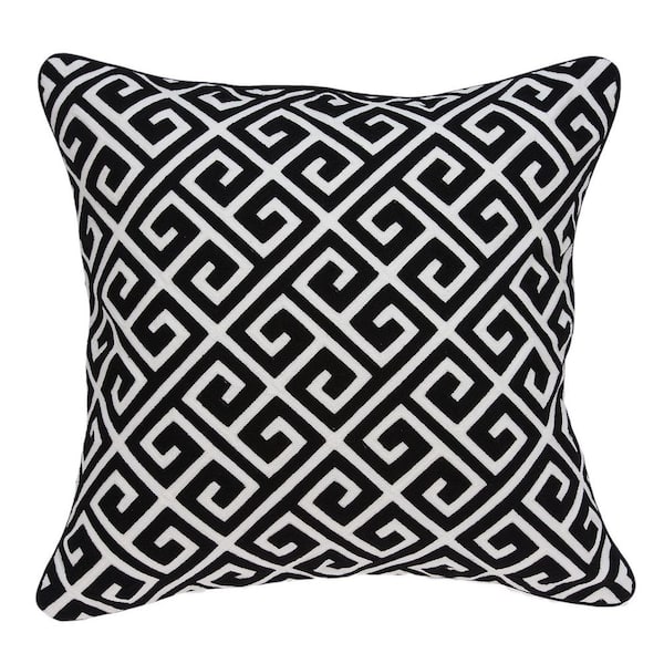 Unbranded Cameo Black and White 20 in. x 20 in Throw Pillow