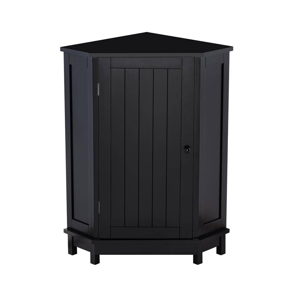 24.8 in. W x 17.5 in. D x 31.4 in. H Black Linen Cabinet, Bathroom Storage Cabinet with Adjustable Shelf in Black price history on PriceWatchPro