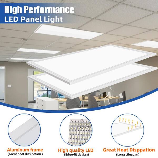 Bieuoram 2 ft. x 4 ft. 7800 Lumens Integrated LED Panel Light