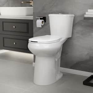 21 in. Extra Tall Toilet 2-Piece 0.8/1.28 GPF Dual Flush Elongated Heightened Toilet in White Map Flush 1000 g
