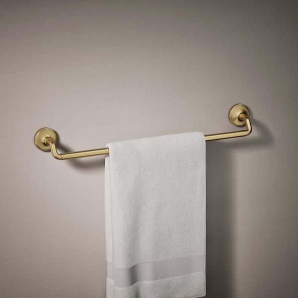 Paces 24 in. Wall Mounted Towel Bar in Vibrant Brushed Moderne Brass