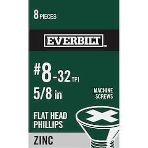 #8-32 x 5/8 in. Zinc Plated Phillips Flat Head Machine Screw (8-Pack)