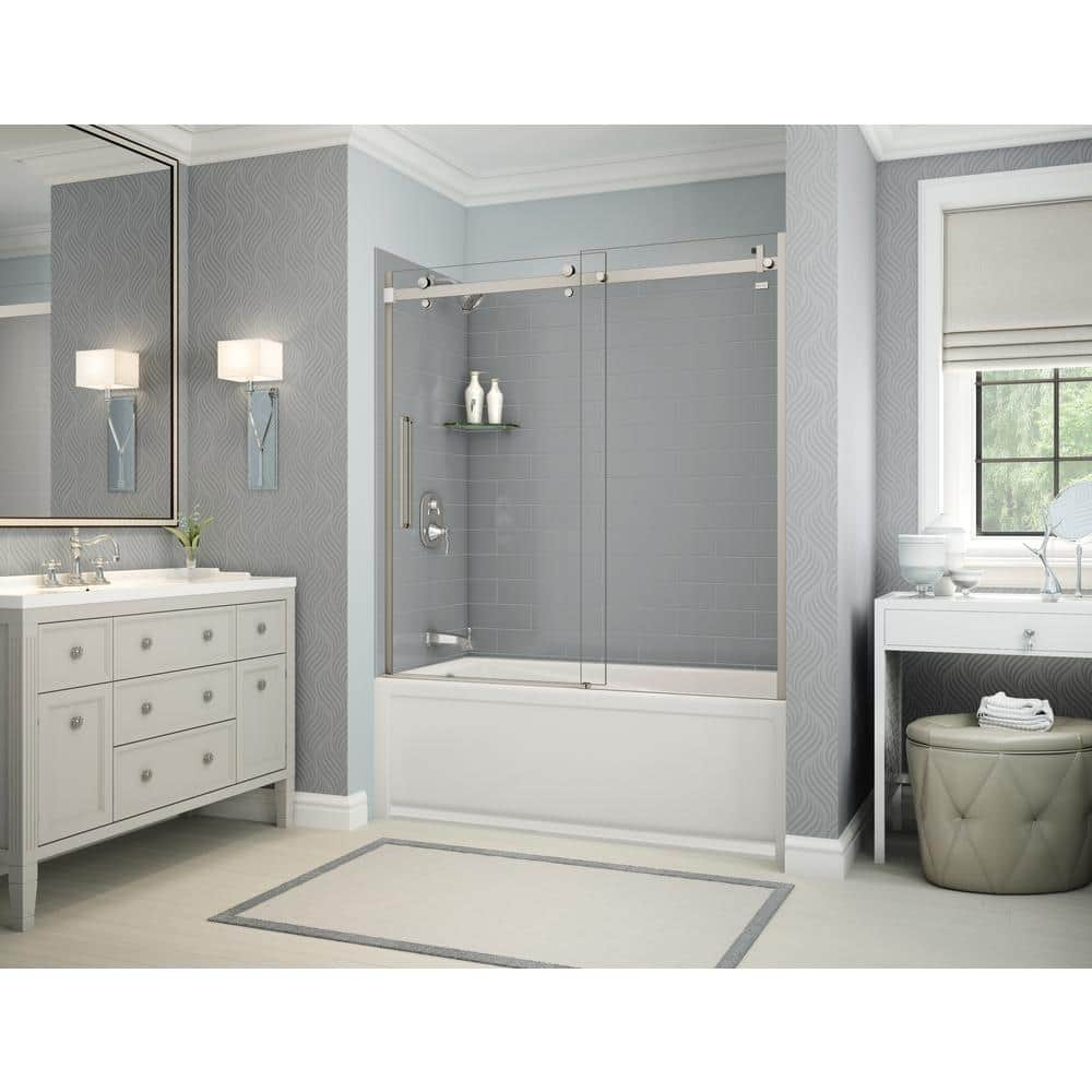 EPOWP Brushed Nickel Bathroom Shower System with Rough-In Valve