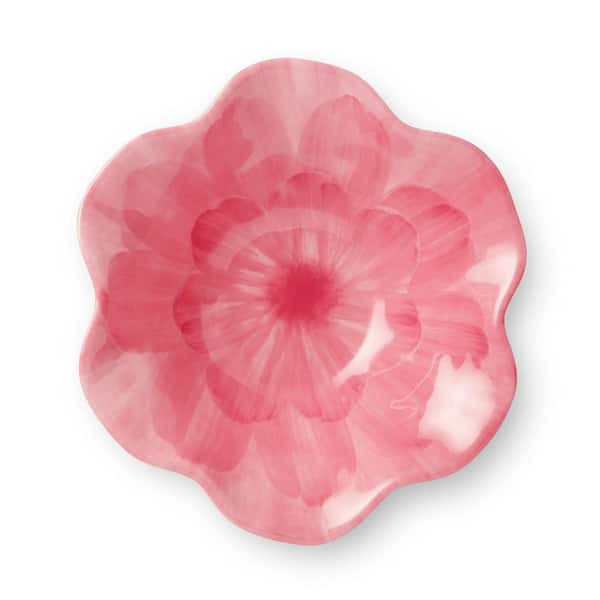 Wildflower 16 fl. oz. Pink Melamine Floral All Purpose Bowl (Set of 4)