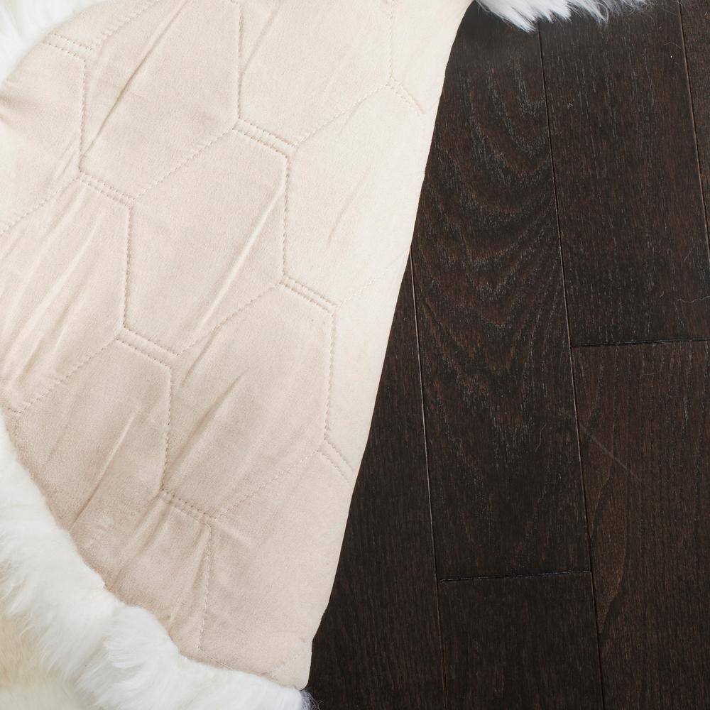Luxurious White Sheepskin Shag Area Rug, 9' x 12'