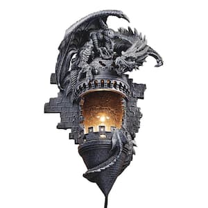 Dragon's Castle Lair Grey Poly-resin Classic Wall Sconce Sculpture