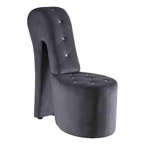 Jackson 19 in. Gray Velvet Arm Chair