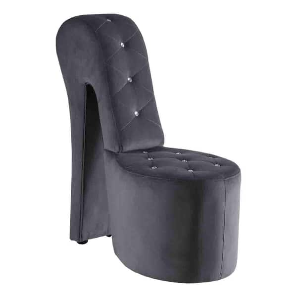 Best Master Furniture Jackson Grey Velvet High Heel Shoe Chair