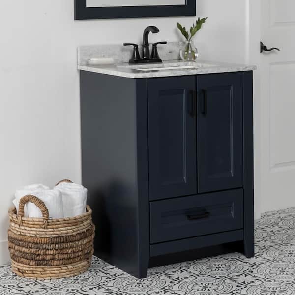 Ridge 24 in. W x 22 in. D x 34 in. H Bath Vanity Cabinet without Top in Deep Blue