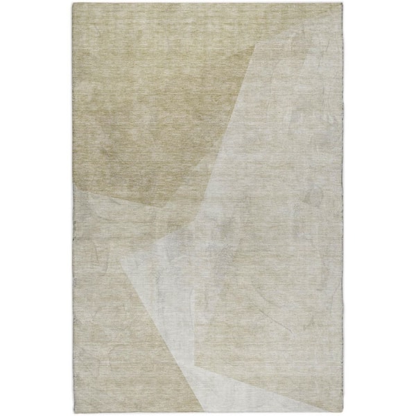 Dream Shag Premium Machine Washable Abstract ADS716 Beige 10 ft. x 14 ft. Area Rug