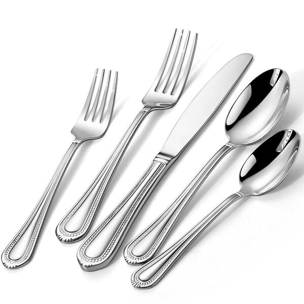 30-Piece 18/10 Stainless Steel Flatware Set Service for 6 Mirror Polished Modern Cutlery Dishwasher Safe