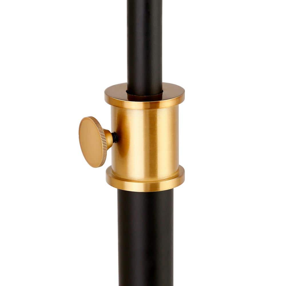 Adjustable Blackened Bronze Arc Floor Lamp with Dome Shade