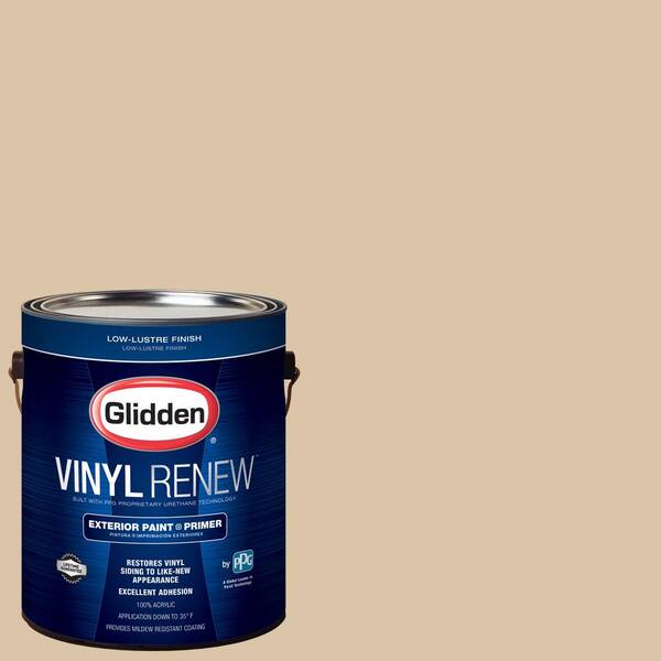 Glidden Vinyl Renew 1 gal. #HDGO63 Whispering Wheat Low-Lustre Exterior Paint with Primer