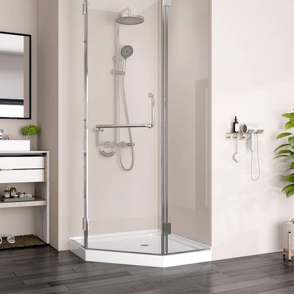 NTQ 36 in. x 36 in. Acrylic Double Threshold Floor Corner Neo