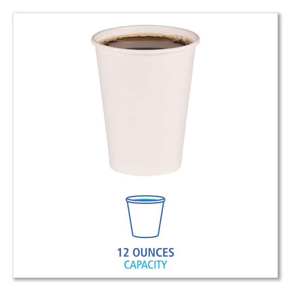 Single Wall Hot Drink Paper Cup 12 oz- White (1000/case)