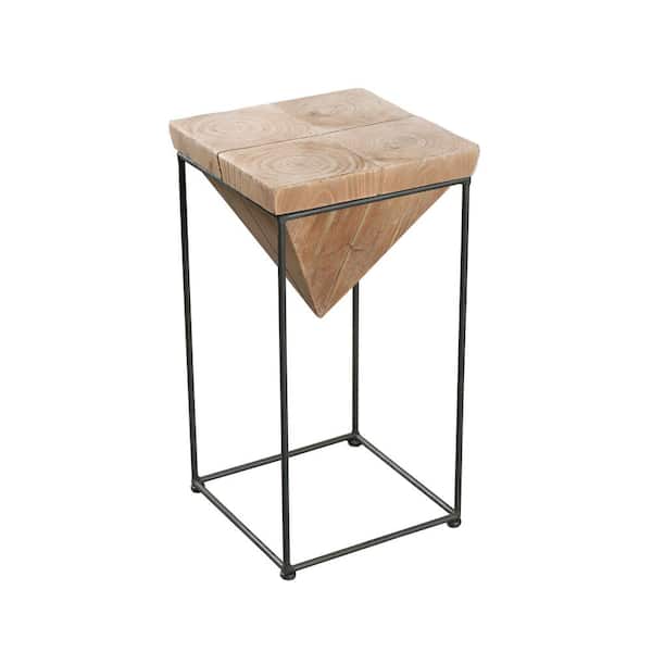 Manor Brook Pharaoh 22 Inch Natural Wood and Iron Small Accent Table