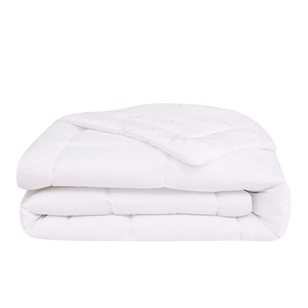 Twin White Reversible Down Alternative Microfiber Comforter Set
