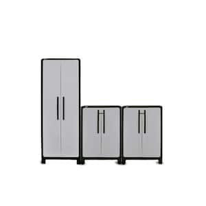 ECO 82.65 in. W x 72 in. H x 18.1 in. D 2-Medium and 1-Large 11 Shelves Freestanding Cabinets in Black and Gray