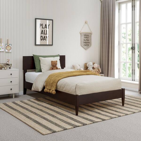 AFI Aria Black Espresso Solid Wood Frame Twin Modern Low Profile Platform Bed