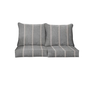 22.5 in. x 22.5 in. x 5 in. (4-Piece) Deep Seating Outdoor Loveseat Cushion in Sunbrella Lengthen Stone