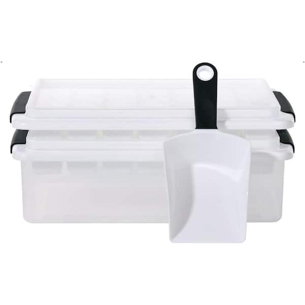 Black Square Ice Mold Ice Cube Tray with 2 Trays, BPA-Free Easy Release Stackable with Lids