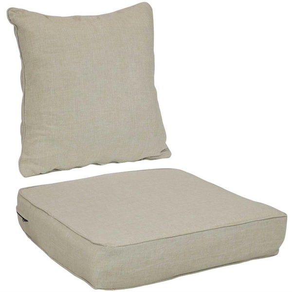 Sunnydaze 24 in. x 22 in. x 4 in. Deep Seating Outdoor Dining Chair Back and Seat Cushion Set in Beige