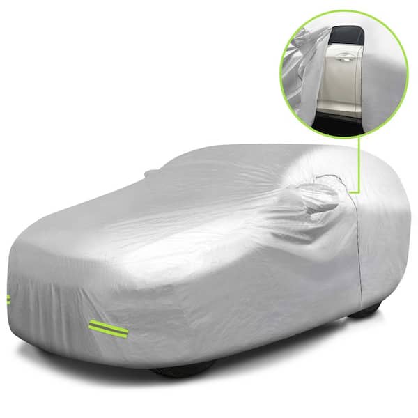 Mockins 190 in. x 75 in. x 72 in. Heavy-Duty 190T Polyester Car Cover with Zipper Door for SUV - Breathable and Waterproof