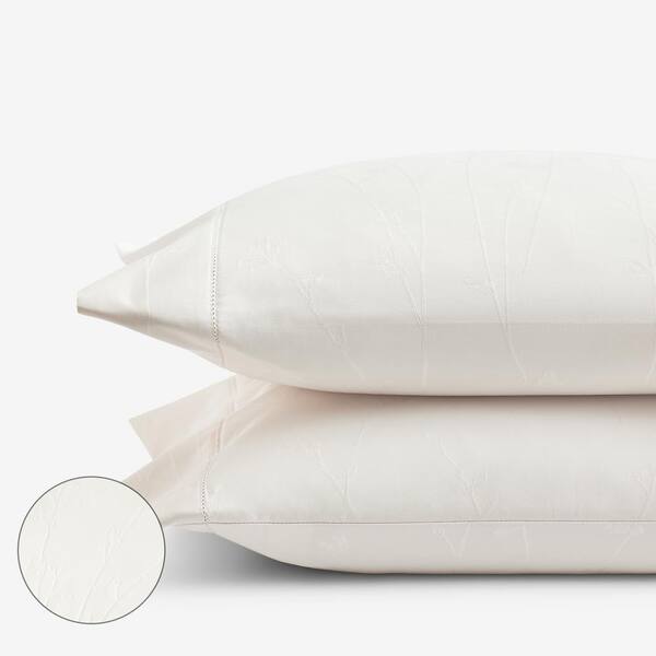 The Company Store Legends Luxury Jacquard Ivory Supima Wrinkle-Free Cotton Standard Pillowcase (Set of 2)