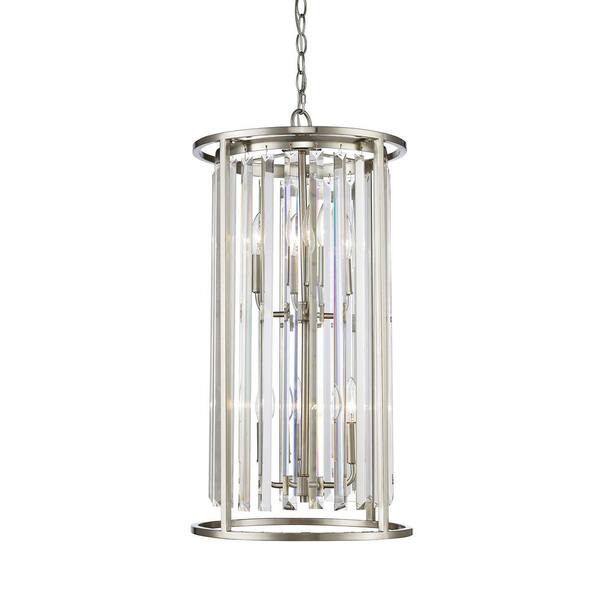 Filament Design Mersesse 6 Light Brushed Nickel Chandelier With Clear