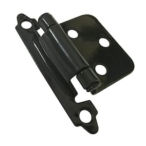 Black Semi-Concealed Self-Closing Variable Overlay for Face Frame Cabinet Hinge (2-Pack)