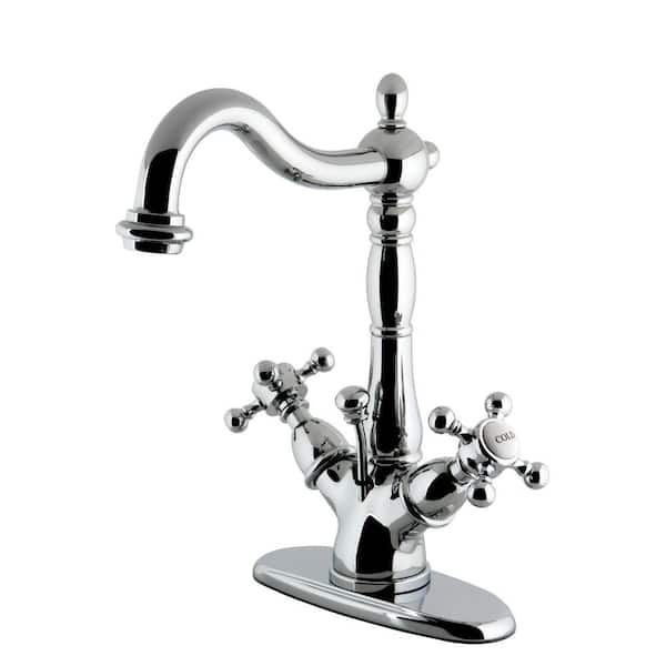 Kingston Brass Victorian Single Hole 2-Handle Bathroom Faucet in Chrome